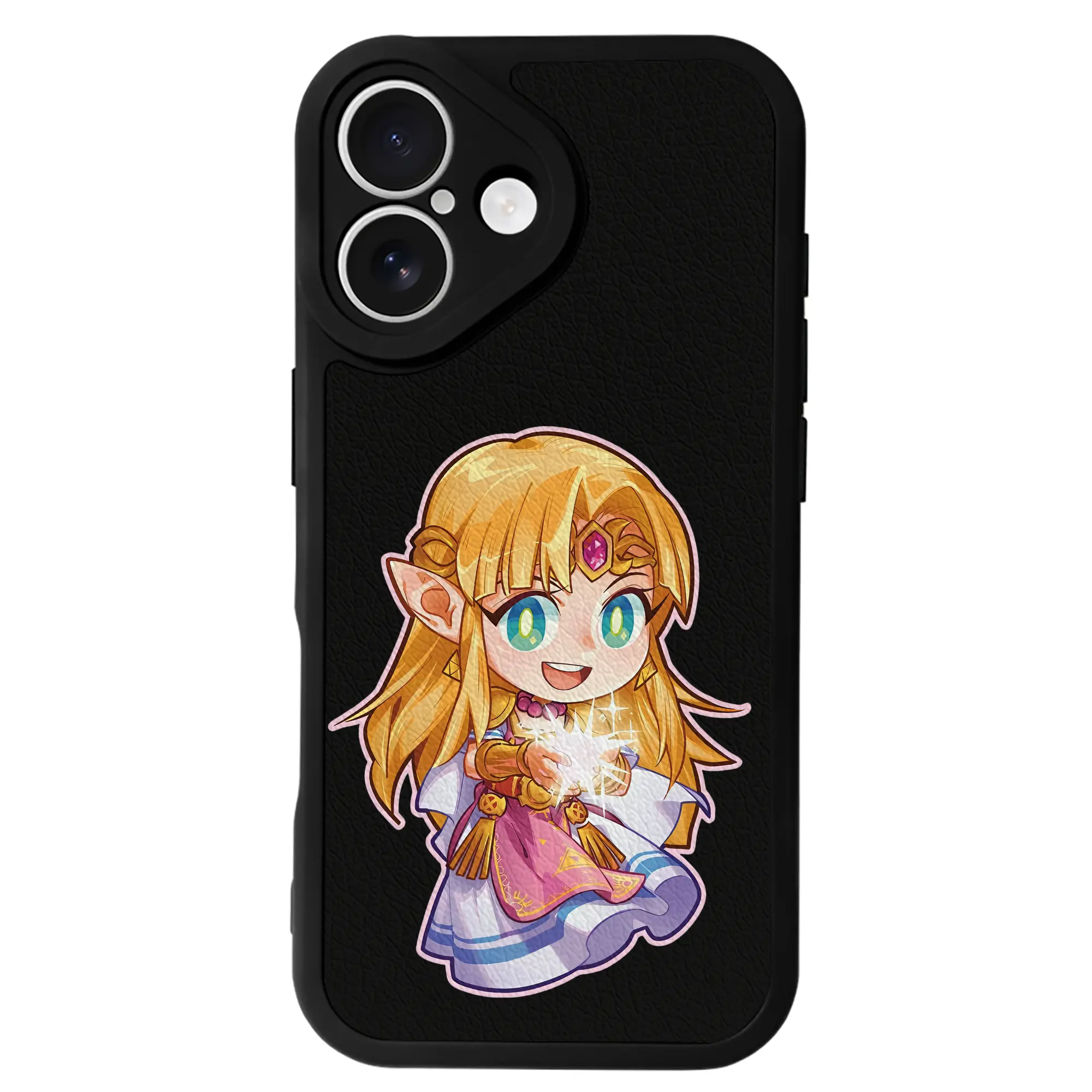 ゼルダの伝説 グッズ,ゼルダ姫 - IPhone 16シリーズ対応 ・ シリコンスマホケース ・ レザー調 ・ 高精度フィット ・ 耐衝撃 ・ ワイヤレス充電対応 ・ 精密カット